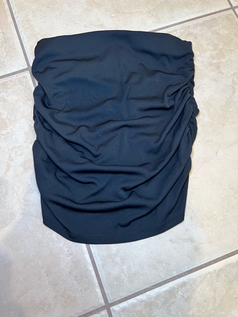 Zara Black Ruched Strapless Tube Top